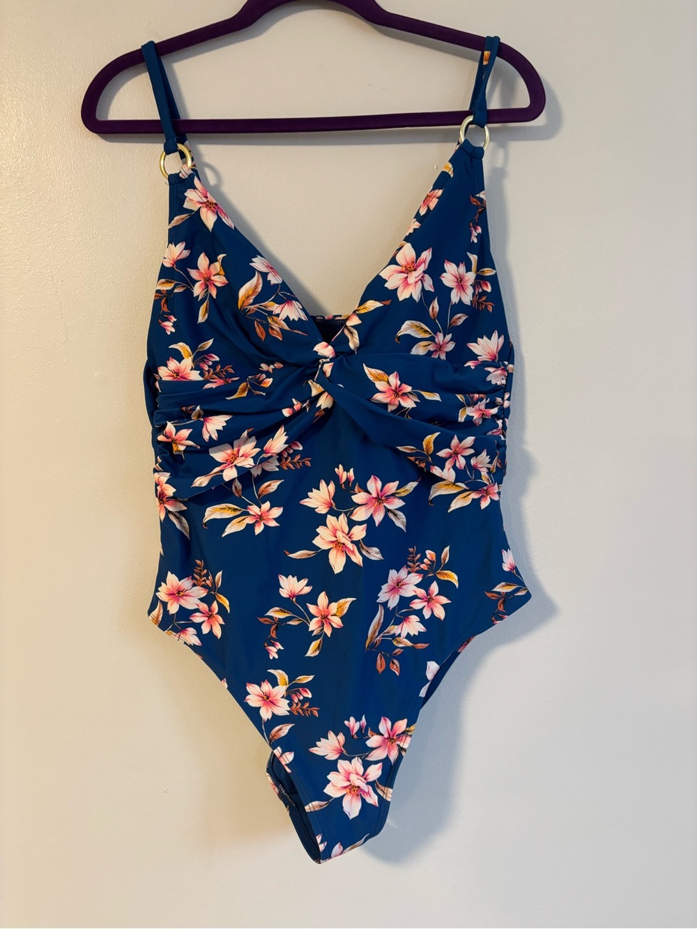 Cornflower Navy Dark Blue One Piece Floral Swimsuit George Size 12
